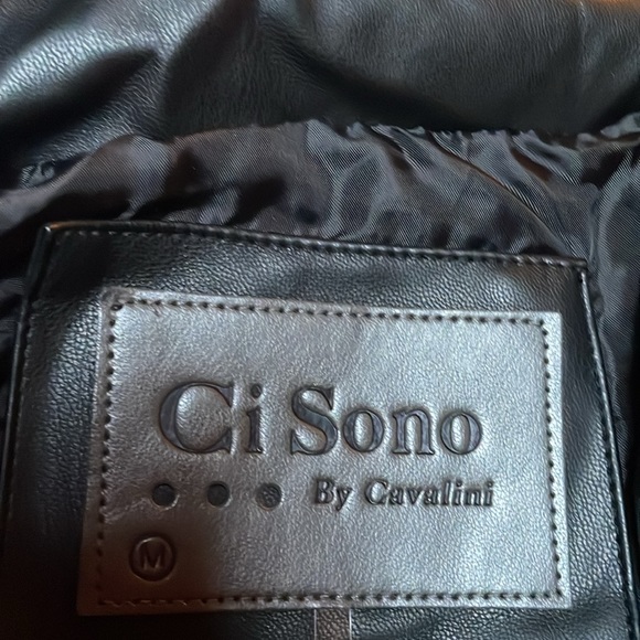 CISONO Los Angeles Faux Leather Black Medium warm windbreaker - Picture 7 of 13